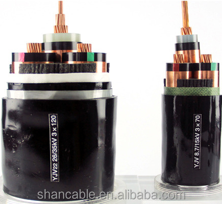 CHINA XLPE geïsoleerde zwarte PVC stroomkabel koper / aluminium geleider leverancier