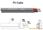 2 Draad van de kern de Vlakke/Ronde Zonnekabel, de Isolatiekleur van Pantone van de Zonnepaneelkabel leverancier