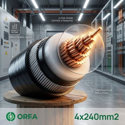CHINA Underground Direct Burial SWA Armoured 4x240mm2 Copper XLPE Insulated Power Cable leverancier