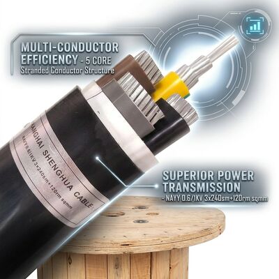IP68 waterdicht PVC geïsoleerde stroomkabel 0.6/1kV 4x25mm2 ondergrondse directe begraving leverancier