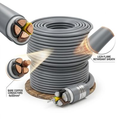 LSZH Low Smoke Zero Halogen PVC Geïsoleerde kabel 0.6/1kV 4 Core 4x50mm2 Brandveilig leverancier