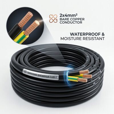 Waterdichte Vochtbestendige PVC Geïsoleerde Kabel 0.6/1kV 2 Aders 2x4mm2 Buiten Natte Ruimte leverancier