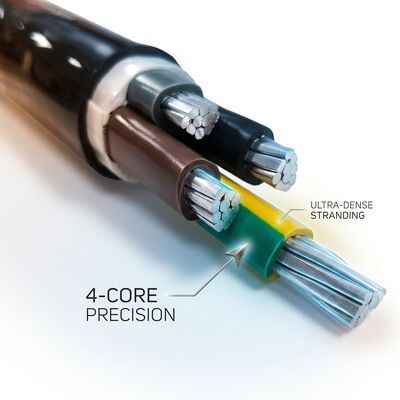 IP68 waterdicht PVC geïsoleerde stroomkabel 0.6/1kV 4x25mm2 ondergrondse directe begraving leverancier