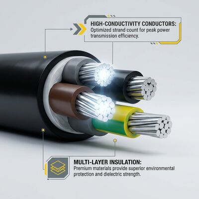 Waterdichte Vochtbestendige PVC Geïsoleerde Kabel 0.6/1kV 2 Aders 2x4mm2 Buiten Natte Ruimte leverancier