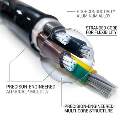 LSZH Low Smoke Zero Halogen PVC Geïsoleerde kabel 0.6/1kV 4 Core 4x50mm2 Brandveilig leverancier