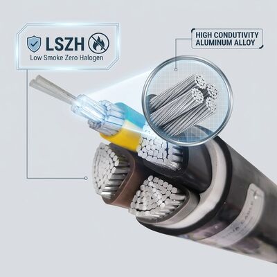 LSZH Low Smoke Zero Halogen PVC Geïsoleerde kabel 0.6/1kV 4 Core 4x50mm2 Brandveilig leverancier