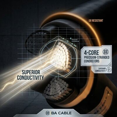 VGV 3x4mm2 UV Resistant PVC Insulated Cable Outdoor Overhead 0.6/1kV IEC60502 Copper leverancier