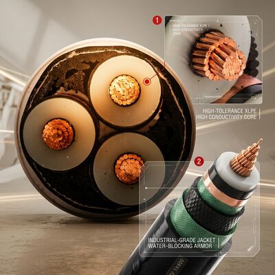 90 graden XLPE geïsoleerde stroomkabel met hoge temperatuur 0,6/1kV continu leverancier