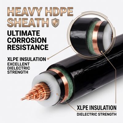 Anti-Corrosie HDPE Omhulde XLPE Geïsoleerde Ondergrondse Stroomkabel 0.6/1kV leverancier